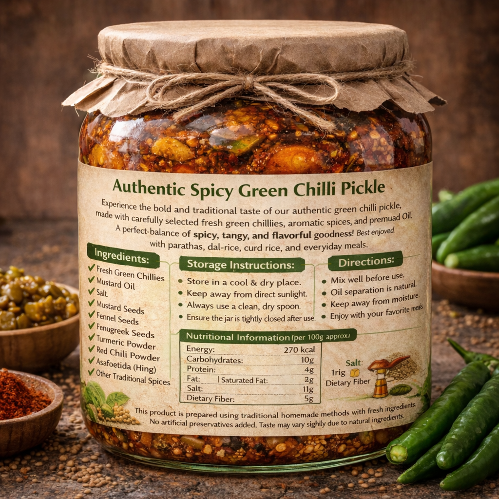 Mirch Ka Achaar | 100% Natural & Preservative FREE